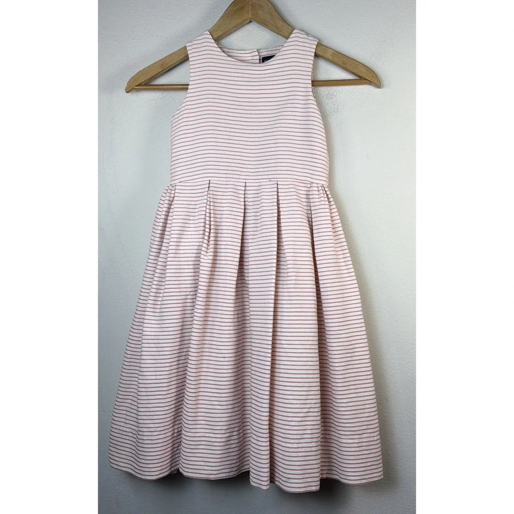 Ralph Lauren Girls 6 6x White Pink Striped Dress Easter Spring wedding guest